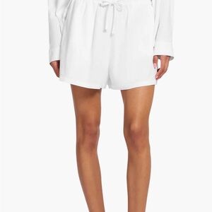 Women's White Drawstring Shorts